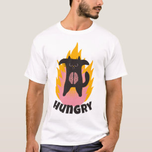 Hungry Mood Funny Cartoon Food Design T-Shirt