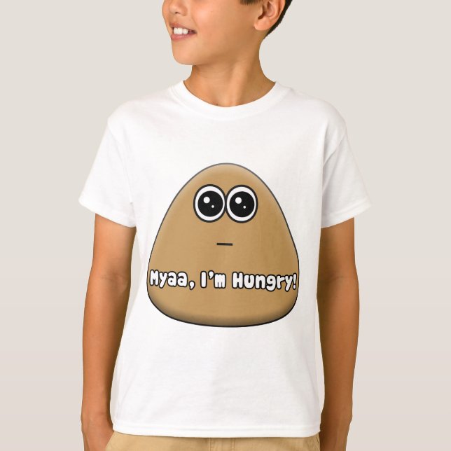 Hungry Pou logo with text - Kids T-shirt (Front)