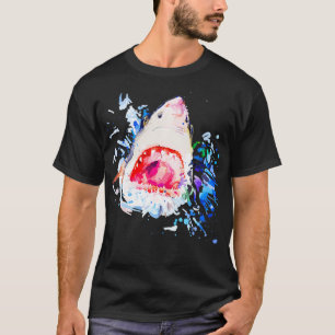 Hungry Shark, Handpainted  T-Shirt