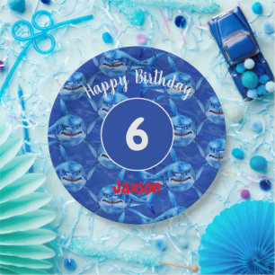 Hungry Sharks  Paper Plate