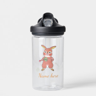 Hungry & Sleepy Bunny Kids Name Water Bottle