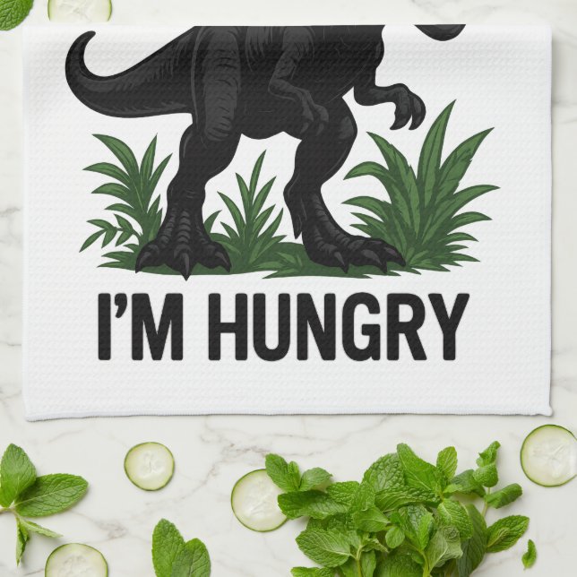 Hungry T-Rex Tea Towel (Folded)