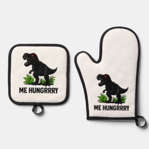 Hungry T-Rexx Oven Mitt & Pot Holder Set