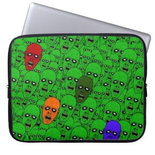 Hungry Undead Zombie Heads Laptop Sleeve