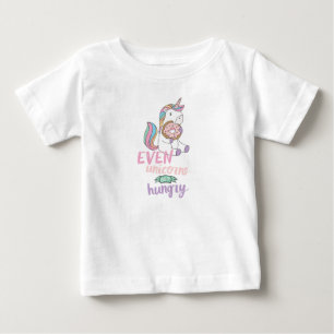 Hungry Unicorns Colourful Unicorn Art Cute Art  Baby T-Shirt