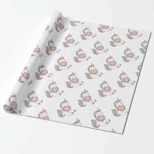 Hungry Unicorns Colourful Unicorn Art Cute Art Wrapping Paper