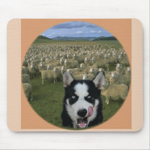 Hungry Wolf with sheep Mouse Mat
