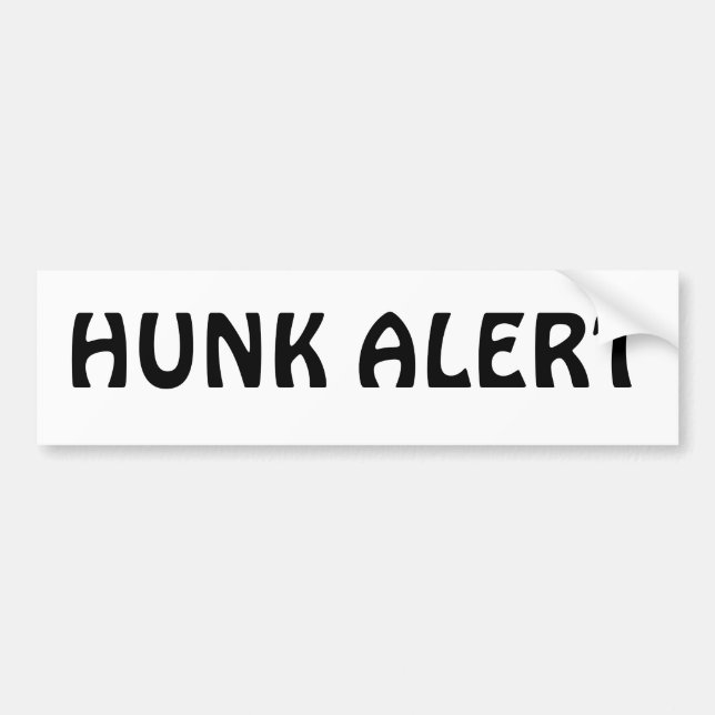 HUNK ALERT BUMPER STICKER (Front)