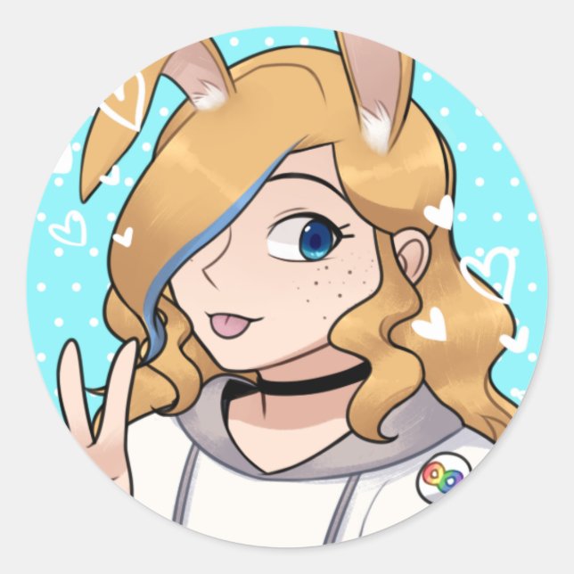 HunneBunn PFP Decal Classic Round Sticker (Front)