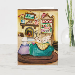 Hunny Bunny honey bunny rabbits valentines day Holiday Card