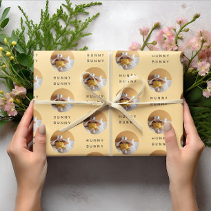 Hunny Bunny Photo Easter Orange Personalised Wrapping Paper