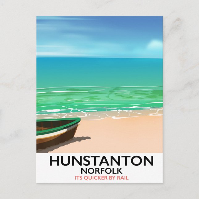 Hunstanton Norfolk Beach travel poster Postcard (Front)