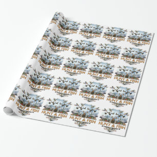 Hunt and fish wrapping paper