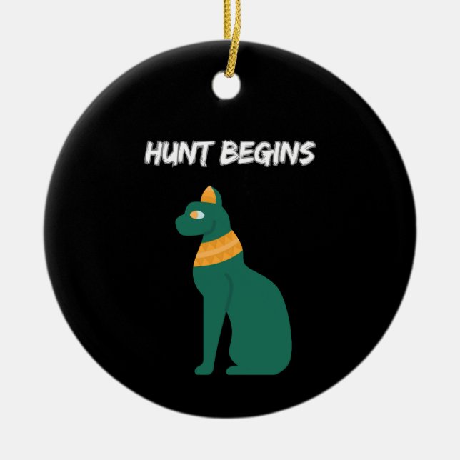 Hunt Begins Ceramic Tree Decoration (Front)