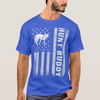 Hunt Buddy American Flag USA Coyote Hunter T-Shirt
