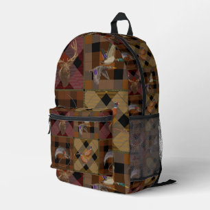 Hunt Club Plaid with Wild Game  Printed Backpack