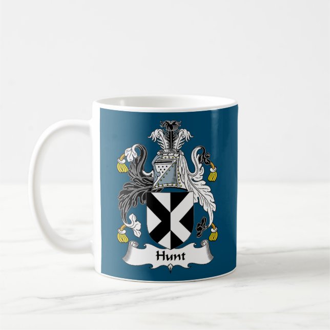 Hunt Coat of Arms Family Crest  Coffee Mug (Left)