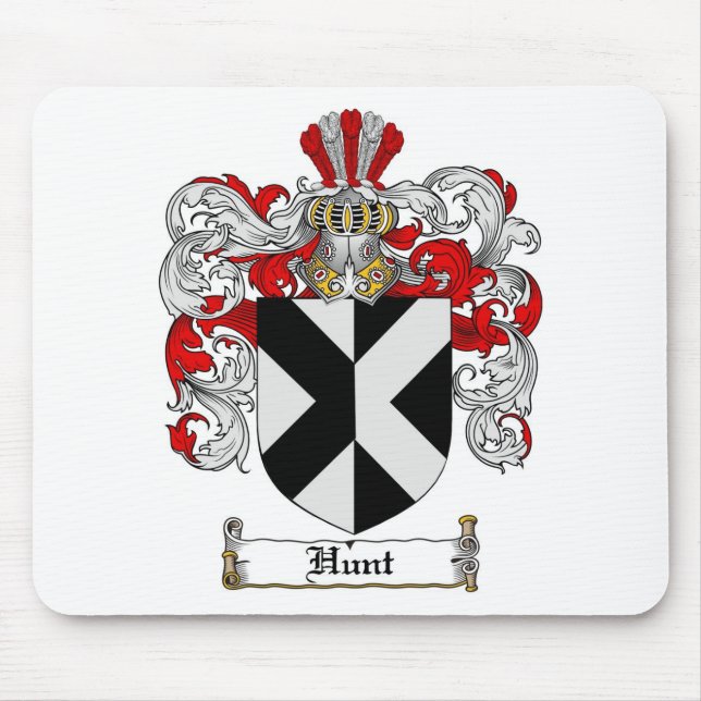 HUNT FAMILY CREST -  HUNT COAT OF ARMS MOUSE MAT (Front)