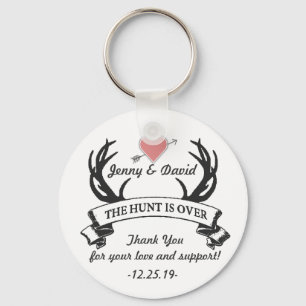 "Hunt is Over" Personalised Key Ring Wedding Favou