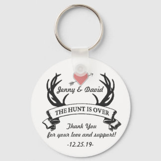 "Hunt is Over" Personalised Key Ring Wedding Favou