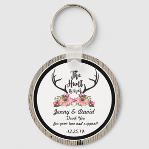 "Hunt is Over" Personalised Key Ring Wedding Favou
