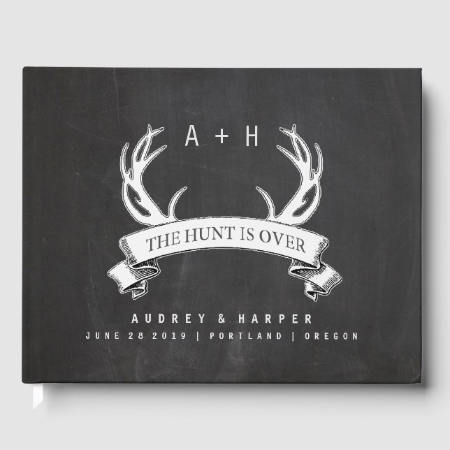 Hunt is Over Personalised Wedding Guest Book (Front)