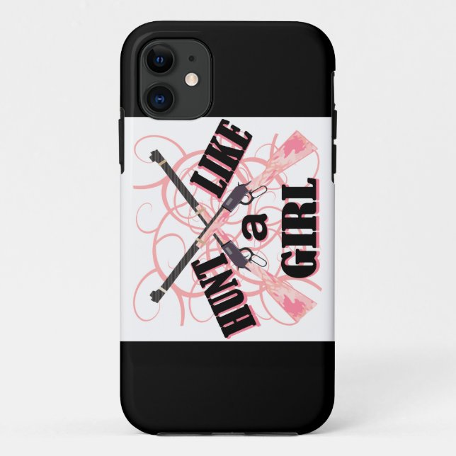 Hunt Like a Girl Pink Camo Rifle iPhone Case (Back)