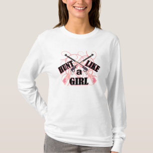 Hunt Like a Girl Pink Camo Rifle T-Shirt