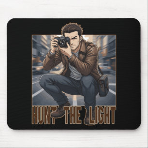 Hunt The Light Vintage Photographer Professional  Mouse Mat