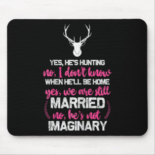 Hunt Wife Shirt For Women Funny Hunters Wife Mouse Mat