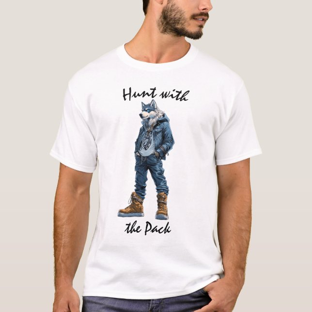 Hunt with the Pack Wolf Warrior T-Shirt (Front)