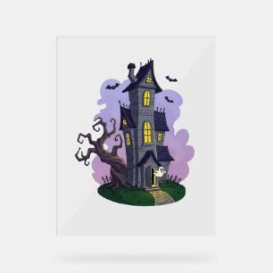 hunted house acrylic sign