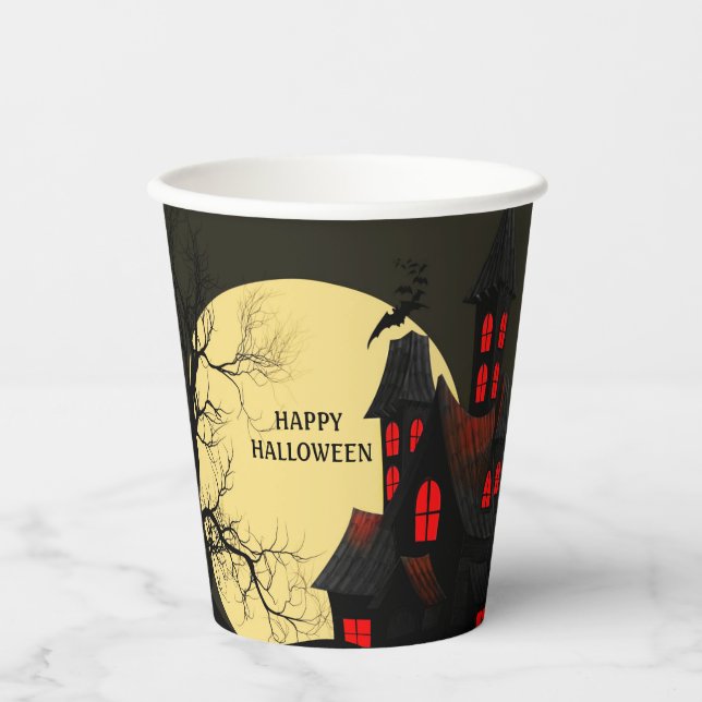 Hunted House Full Moon Paper Cups (Front)