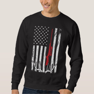 Hunter American Flag USA Hunting Deer Gift Sweatshirt