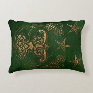 Hunter and Gold Celtic Decorative Cushion