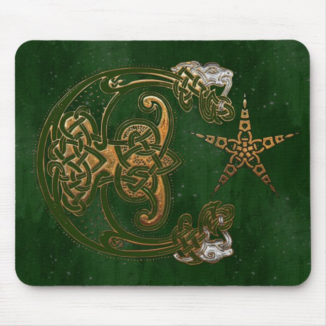 Hunter and Gold Celtic Mouse Mat (Front)