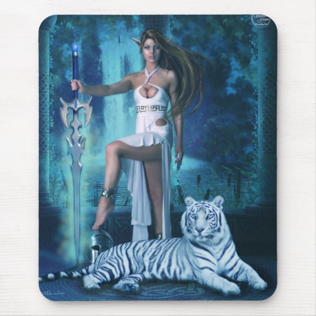 Hunter and Pet Tiger 1 (Mousepad) Mouse Mat (Front)