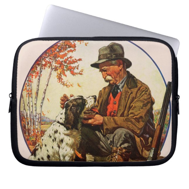 Hunter and Spaniel Laptop Sleeve (Front)