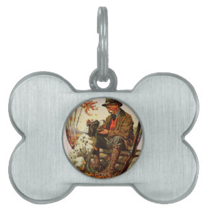 Hunter and Spaniel Pet Name Tag