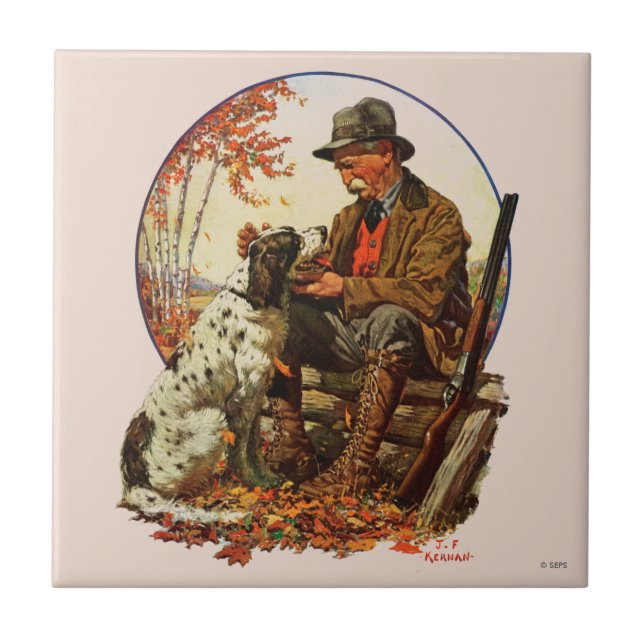 Hunter and Spaniel Tile (Front)