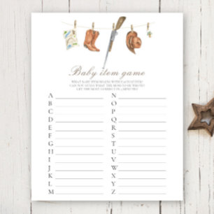 Hunter baby shower Baby Item Game