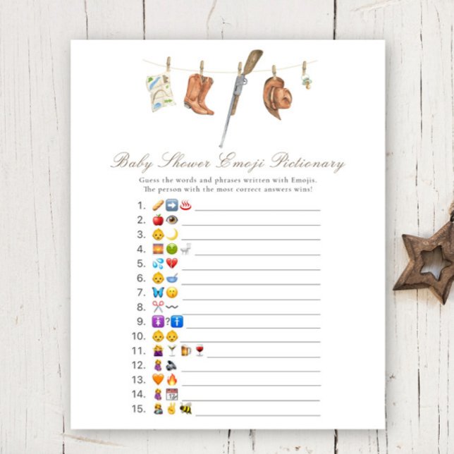 Hunter baby shower Emoji picture game (Creator Uploaded)