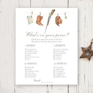 Hunter baby shower - What's in your purse game