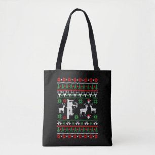 Hunter Christmas Gifts Bow Hunting Ugly Christmas Tote Bag