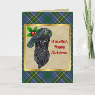 Hunter Clan Badge & Tartan Personalised Xmas Card