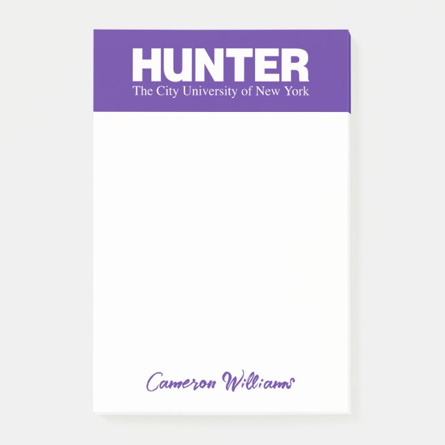 Hunter College CUNY Academic Logo Post-it Notes (Front)