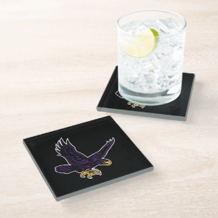 Hunter College Hawk Glass Coaster