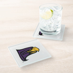 Hunter College Hawk Profile Mascot Glass Coaster