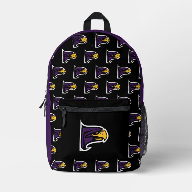 Hunter College Hawk Profile Mascot Printed Backpack (Front)