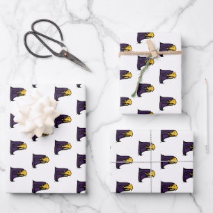 Hunter College Hawk Profile Mascot Wrapping Paper Sheet
